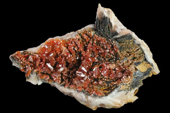 Ruby Red Vanadinite Crystals on Barite - Morocco #134682